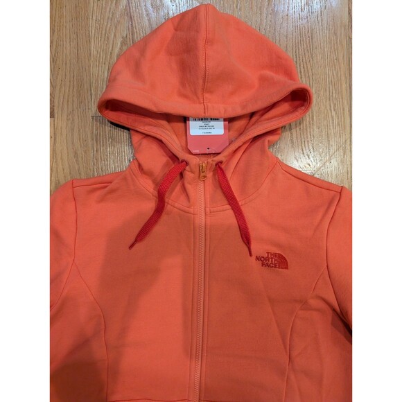 The North Face Womens Hoodie Full Zip High Neck Logo Stretch Large Emberglow NWT - Picture 5 of 10